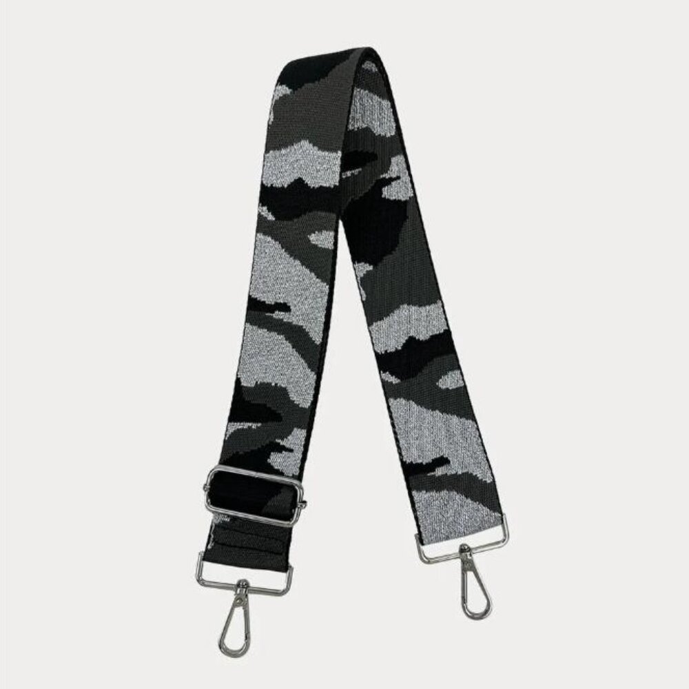 New Ahdorned Camo Interchangeable Woven Bag Strap w/ Silver Hardware